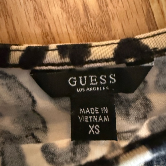 Guess Black and White Long Sleeve Crop Blouse - Picture 3 of 3